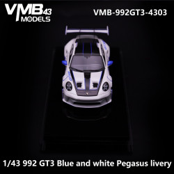 VMB 1:43 992 GT3 Blue and white Pegasus livery 