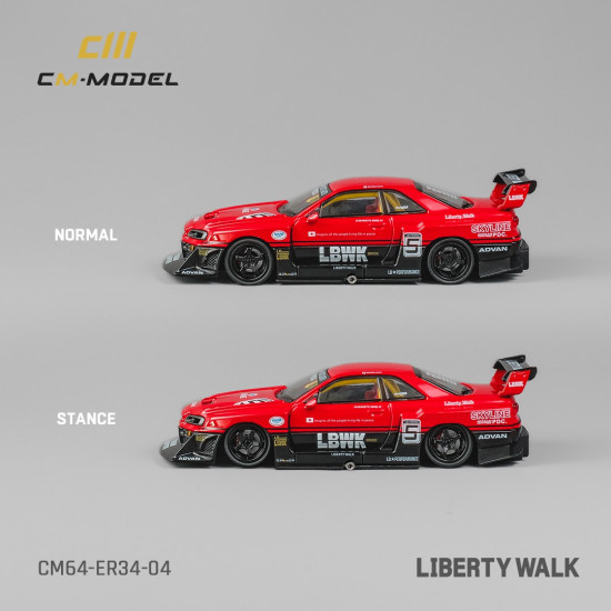 CM 1/64 Nissan LBWK ER34 NO.5 Carbon light CM 1/64 Nissan LBWK ER34 NO.5 Carbon light
