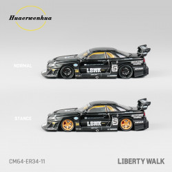 CM 1/64 Nissan LBWK ER34 NO.5 Chome Black 