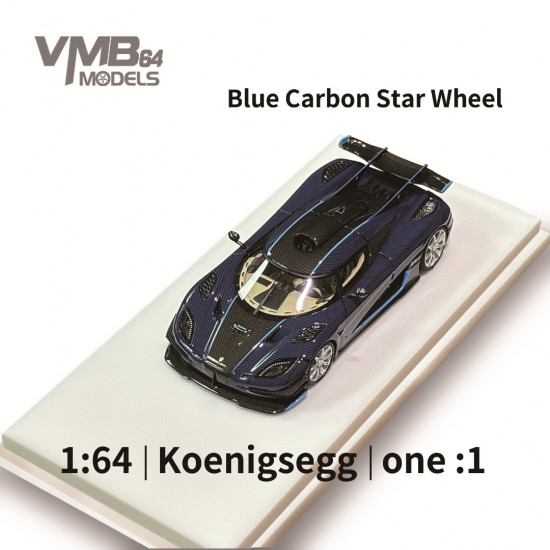 VMB 1/64 Koenigseg one 1 Blue Carbon star wheel