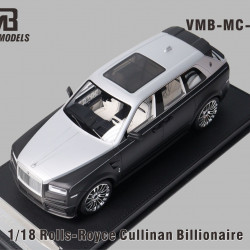 VMB 1/18 Rolls-Royce Cullinan Bilionaire Matte Black and Silver