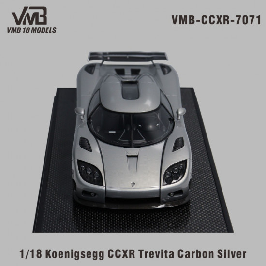 VMB 1/18 Koenigsegg CCXR Trevita Silver Carbon with Black Interior