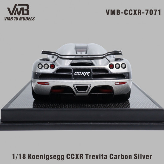 VMB 1/18 Koenigsegg CCXR Trevita Silver Carbon with Black Interior