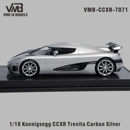VMB 1/18 Koenigsegg CCXR Trevita Silver Carbon with Black Interior
