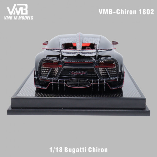 VMB 1/18 Bugatti Chiron Red & Black Two-Tone Carbon