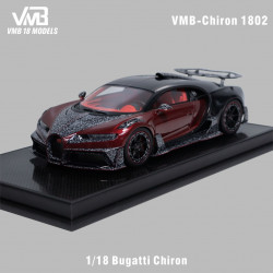 VMB 1/18 Bugatti Chiron Red & Black Two-Tone Carbon