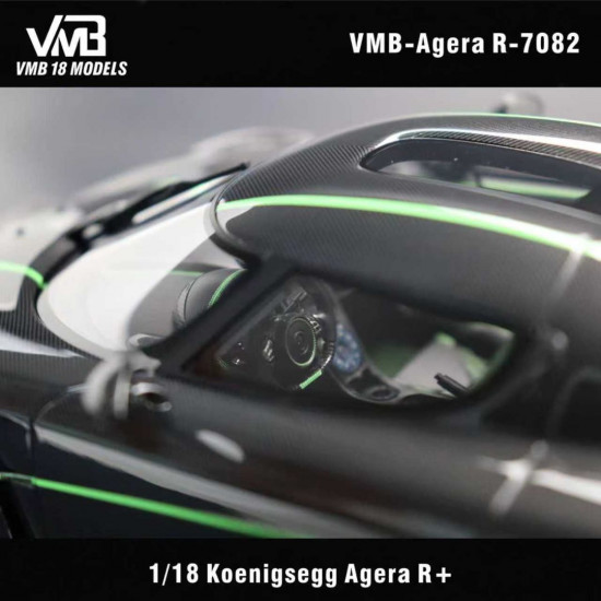 VMB 1/18 Koenigsegg Agera R+ Full Carbon Green Stripe