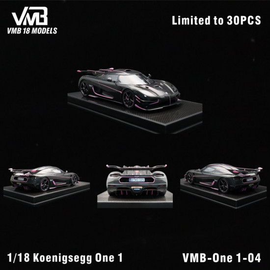 VMB × Miniature Planet — 1/18 Koenigsegg One:1 JC Carbon Pink