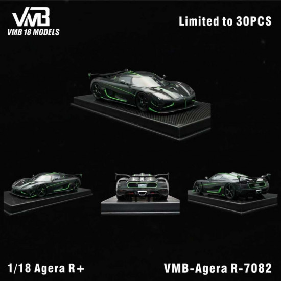 VMB 1/18 Koenigsegg Agera R+ Full Carbon Green Stripe