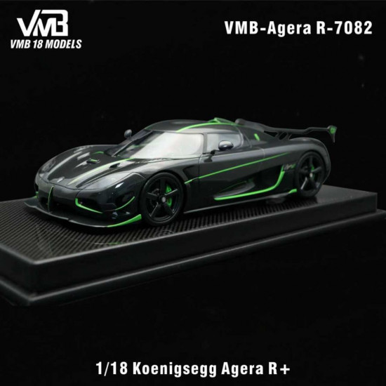 VMB 1/18 Koenigsegg Agera R+ Full Carbon Green Stripe